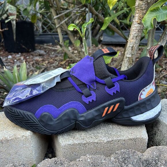 NEW Men's Adidas Boost Signature Series Rayford Trae Young Black & Purple Sz 10 - Picture 2 of 9